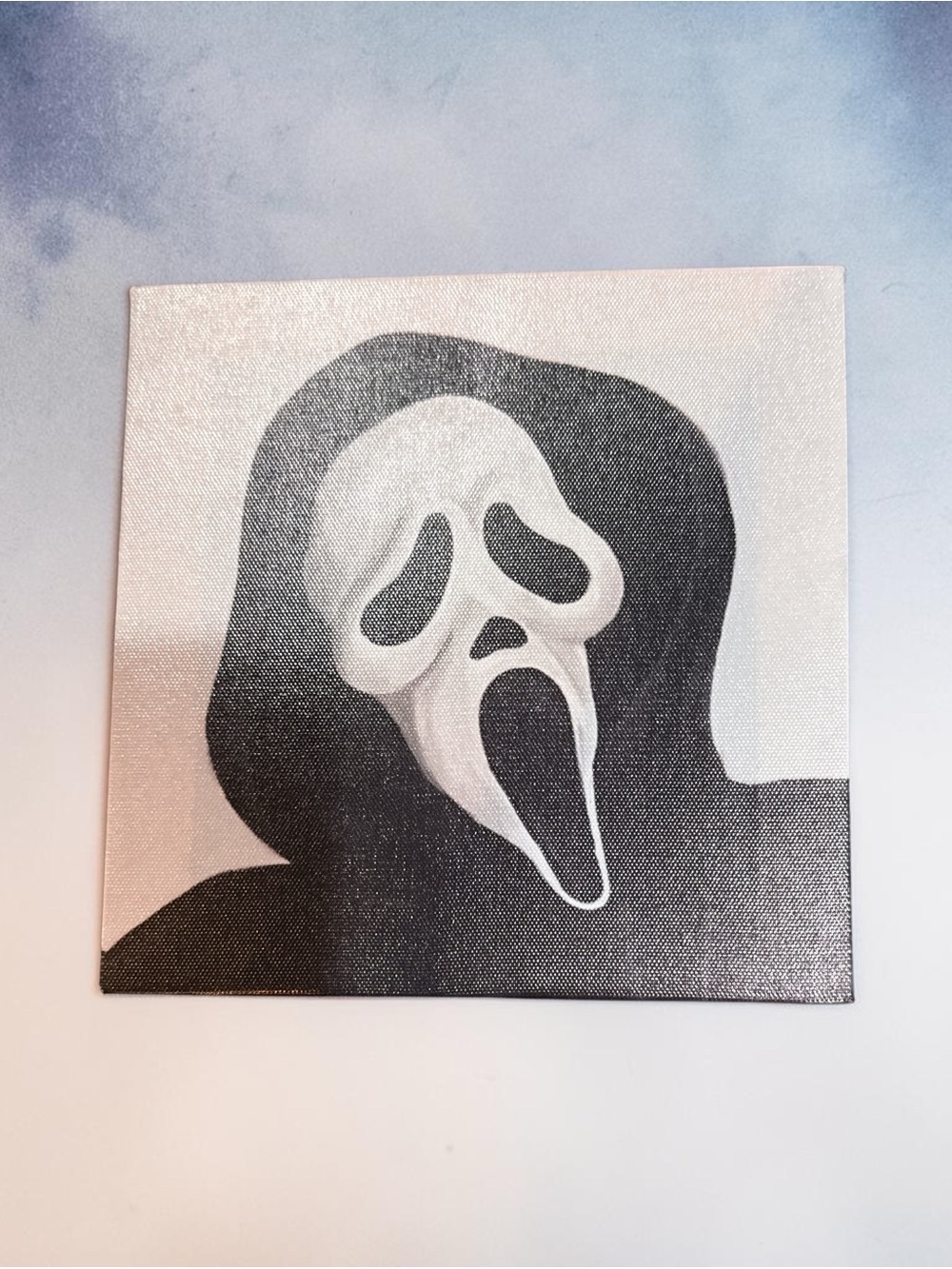 Black & White Scream Wall Art Canvas - 8x8